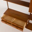 24295 Kai Kristiansen four bay teak wall unit with a dresser, FM Mobler, Denmark 1960s-20