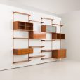 24295 Kai Kristiansen four bay teak wall unit with a dresser, FM Mobler, Denmark 1960s-4
