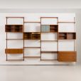 24295 Kai Kristiansen four bay teak wall unit with a dresser, FM Mobler, Denmark 1960s-7