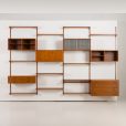 24295 Kai Kristiansen four bay teak wall unit with a dresser, FM Mobler, Denmark 1960s-8
