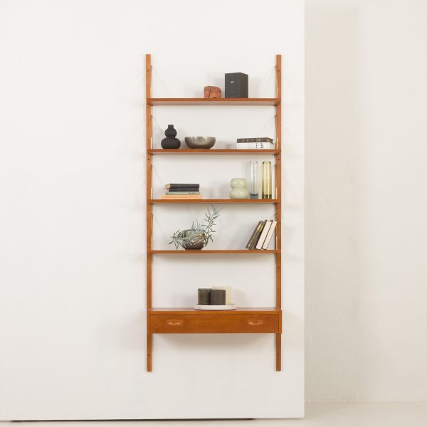 Scandinavian teak entry wall unit in Poul Cadovius and Preben Sorensen style, 1970s