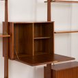 24337 Italian freestanding 5 bay teak wall unit in the style of Franco Albini, 1970s-13