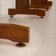24337 Italian freestanding 5 bay teak wall unit in the style of Franco Albini, 1970s-18