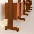 24337 Italian freestanding 5 bay teak wall unit in the style of Franco Albini, 1970s-19