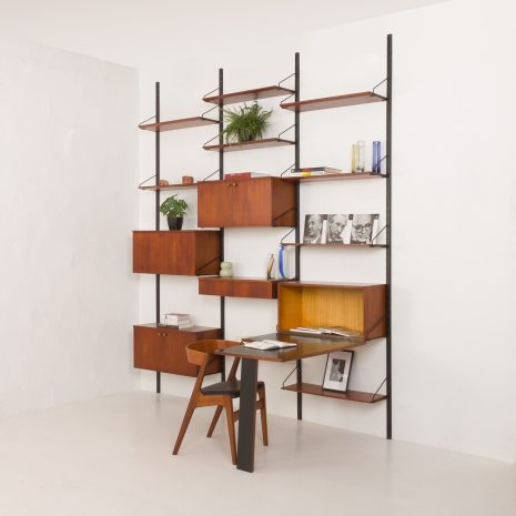 24340 Italian threebay teak wall unit-2 24340 Italian threebay teak wall unit-2