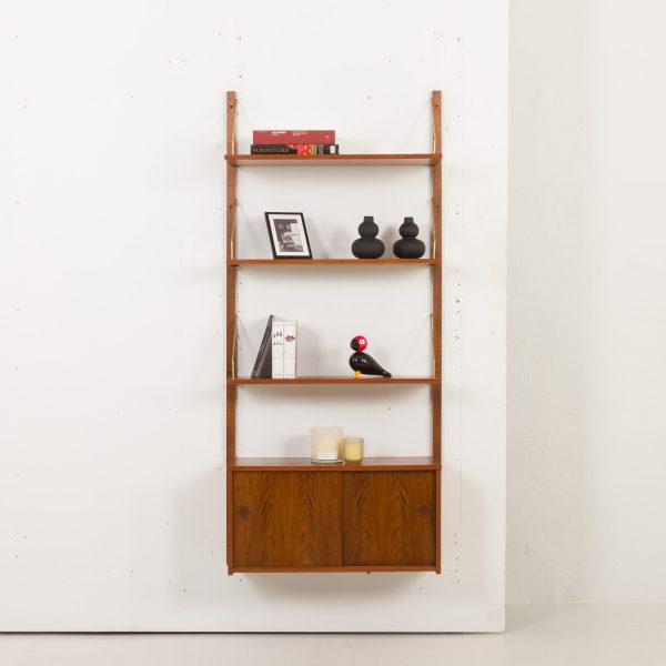 Danish mid-century teak wall unit in Poul Cadovius and Preben Sorensen style, 1960s