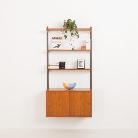 24294 Kai Kristiansen one bay teak wall unit-1 Kai Kristiansen for FM Mobler, one bay teak wall unit, Denmark, 1960s