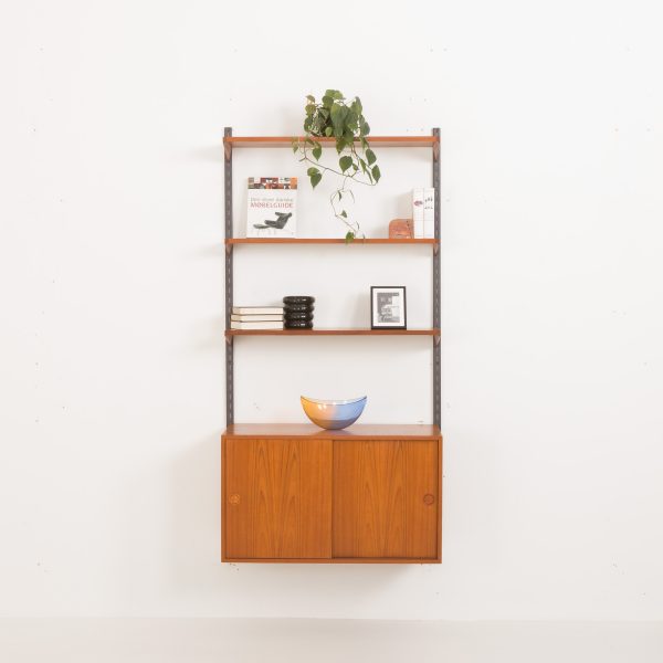 Kai Kristiansen for FM Mobler, one bay teak wall unit, Denmark, 1960s