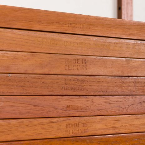 24310 Poul Cadovius four bay teak wall unit for Cado, 1960s-22 24310 Poul Cadovius four bay teak wall unit for Cado, 1960s-22
