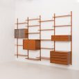 24310 Poul Cadovius four bay teak wall unit for Cado, 1960s-3
