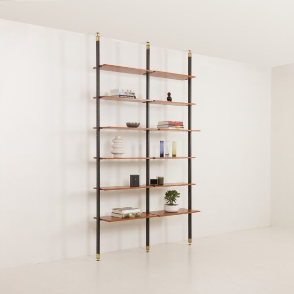 Italian mid-century floor to ceiling bookcase and room divider, 1960s