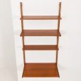 24384 Mid century modern home office shelving unit with a desk, Denamrk 1960s-5