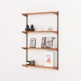 24404 Kai Kristiansen 4 shelves wall unit in teak for FM Mobler, 1960s-2