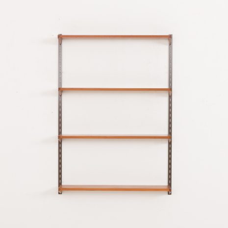 24404 Kai Kristiansen 4 shelves wall unit in teak for FM Mobler, 1960s-4 24404 Kai Kristiansen 4 shelves wall unit in teak for FM Mobler, 1960s-4