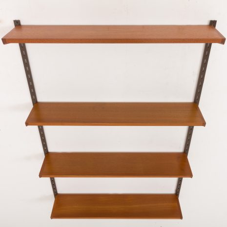 24404 Kai Kristiansen 4 shelves wall unit in teak for FM Mobler, 1960s-5 24404 Kai Kristiansen 4 shelves wall unit in teak for FM Mobler, 1960s-5