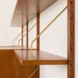 24408 Preben Sorensen three bay teak wall unit, PS systems Randers, Denmark 1960s-15