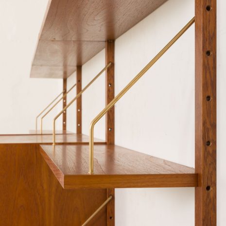 24408 Preben Sorensen three bay teak wall unit, PS systems Randers, Denmark 1960s-15 24408 Preben Sorensen three bay teak wall unit, PS systems Randers, Denmark 1960s-15