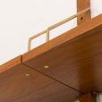24408 Preben Sorensen three bay teak wall unit, PS systems Randers, Denmark 1960s-16