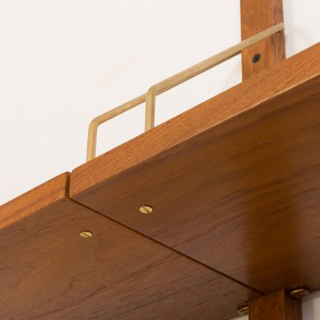 24408 Preben Sorensen three bay teak wall unit, PS systems Randers, Denmark 1960s-16 24408 Preben Sorensen three bay teak wall unit, PS systems Randers, Denmark 1960s-16