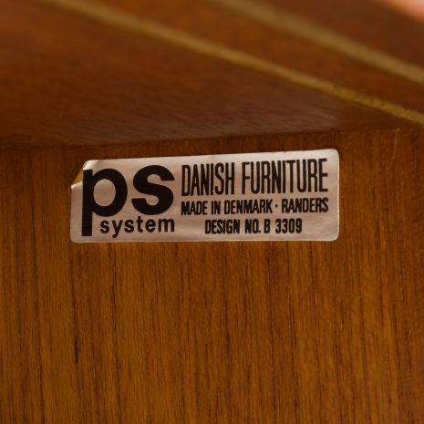 24408 Preben Sorensen three bay teak wall unit, PS systems Randers, Denmark 1960s-17 24408 Preben Sorensen three bay teak wall unit, PS systems Randers, Denmark 1960s-17