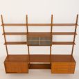24408 Preben Sorensen three bay teak wall unit, PS systems Randers, Denmark 1960s-8