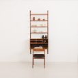 Poul Cadovius home office teak shelving unit with hidden desk for Cado, 1960s