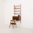24413 Poul Cadovius home office teak shelving unit with hidden desk for Cado, 1960s-2