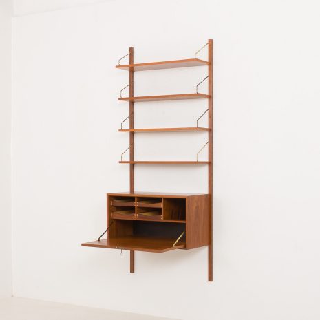 24413 Poul Cadovius home office teak shelving unit with hidden desk for Cado, 1960s-3 24413 Poul Cadovius home office teak shelving unit with hidden desk for Cado, 1960s-3