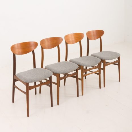 24309 Danish mid century modern teak chairs in grey wool fabric, set of 4, 1960s -6 24309 Danish mid century modern teak chairs in grey wool fabric, set of 4, 1960s -6