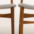 24309 Danish mid century modern teak chairs in grey wool fabric, set of 4, 1960s -7