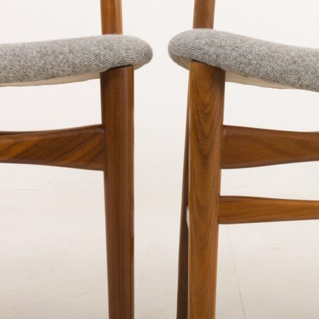 24309 Danish mid century modern teak chairs in grey wool fabric, set of 4, 1960s -7 24309 Danish mid century modern teak chairs in grey wool fabric, set of 4, 1960s -7