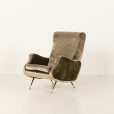 24391 Italian velevet mid century lunge chair in the style of Marco Zanuso, 1960s -3