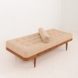 24403 Scandinavian mid century teak daybed in Boucle wool fabric, Sweden 1960s-11