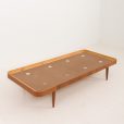 24403 Scandinavian mid century teak daybed in Boucle wool fabric, Sweden 1960s-12