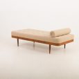 24403 Scandinavian mid century teak daybed in Boucle wool fabric, Sweden 1960s-5