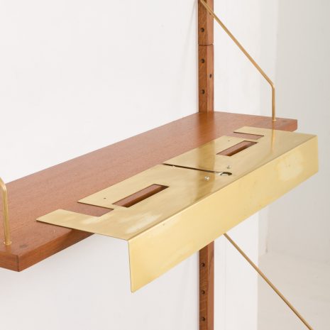 24417 Home office one bay teak wall unit with a desk shelf and a lamp, Denmark 1970s-7 24417 Home office one bay teak wall unit with a desk shelf and a lamp, Denmark 1970s-7