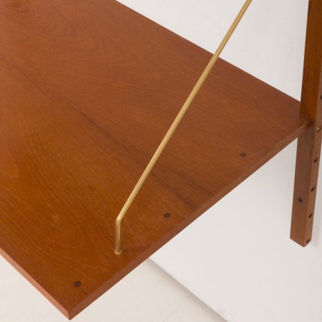 24417 Home office one bay teak wall unit with a desk shelf and a lamp, Denmark 1970s-8 24417 Home office one bay teak wall unit with a desk shelf and a lamp, Denmark 1970s-8