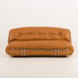 Sofa Soriana von Afra und Tobia Scarpa für Cassina, aus cognacfarbenem Anilinleder, Italien, 1970er Jahre