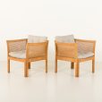 24451 Pair of Plexus lounge chairs in oak by Illum Wikkelsø for CFC Silkeborg, 1960s-4