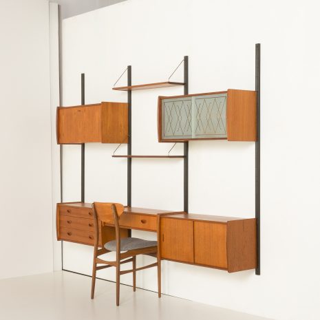 23366 three bay teak wall unit-3 23366 three bay teak wall unit-3