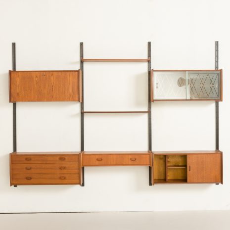 23366 three bay teak wall unit-9 23366 three bay teak wall unit-9