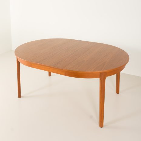 Danish mid century teak round extension table, 1960s