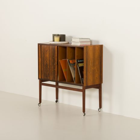 24430 Mid century rosewood vinyl record cabinet.-2 24430 Mid century rosewood vinyl record cabinet.-2