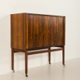 24430 Mid century rosewood vinyl record cabinet.-9