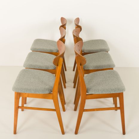 24443 set of 6 teak chairs.-12 24443 set of 6 teak chairs.-12