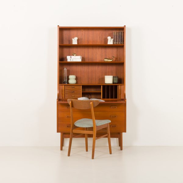 Bibliothèque en teck Johannes Sorth pour Nexo, Bornholm, 1965