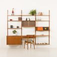 Scandinavian teak wall unit with a desk by Preben Sorensen for PS systems Randers
