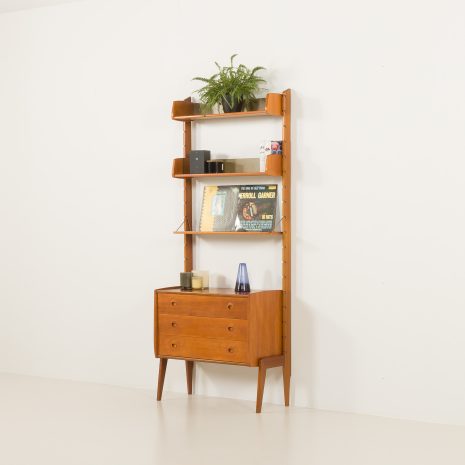 25025 ergo-2 Scandinavian freestanding wall unit "Ergo", John Texmon for Blindheim Mobelfabrikk, Norway, 1960s