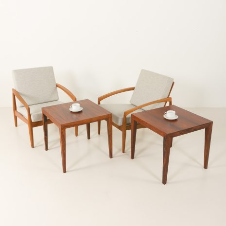 Pair of Severin Hansen rosewood side tables or nighstands for Haslev, 1960s