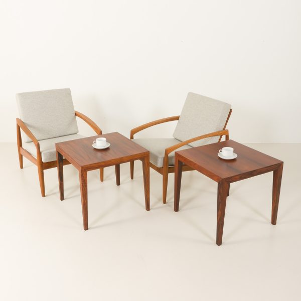 Pair of Severin Hansen rosewood side tables or nighstands for Haslev, 1960s